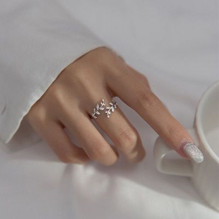 Leaf Branches Adjustable Ring