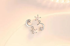 Moon Star Earrings 925 Sterling Silver