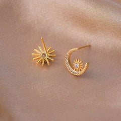 Sun Moon Star Earrings 925 Sterling Silver