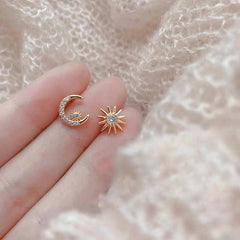 Sun Moon Star Earrings 925 Sterling Silver