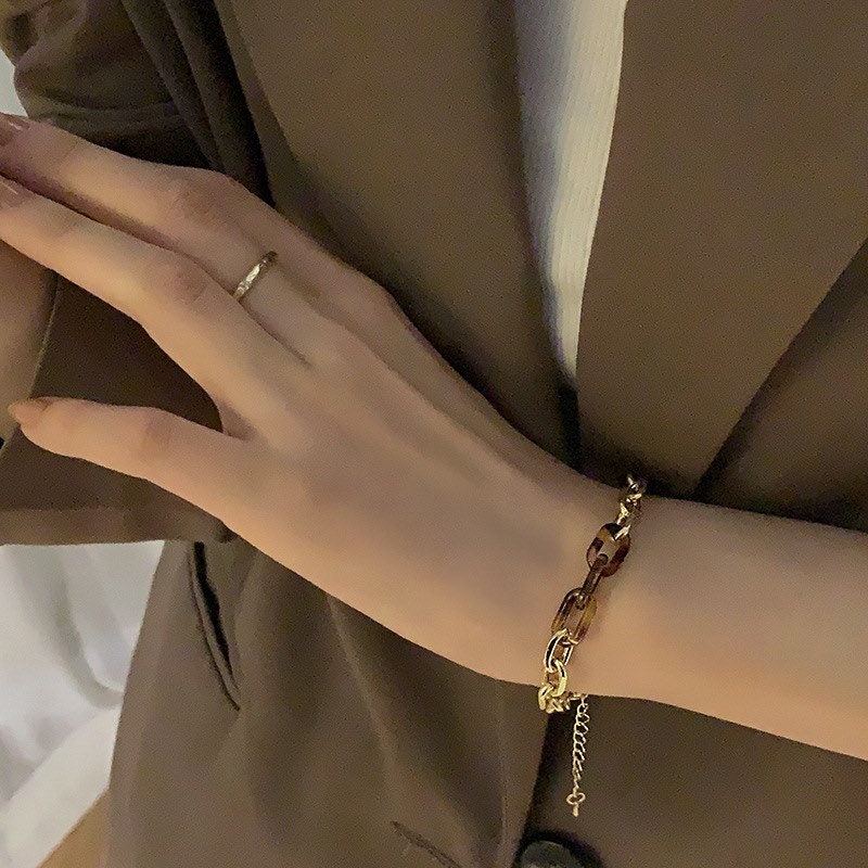 Tortoiseshell  Gold Link Bracelet