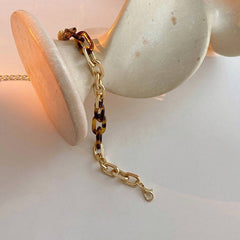 Tortoiseshell  Gold Link Bracelet
