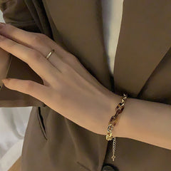 Tortoiseshell  Gold Link Bracelet