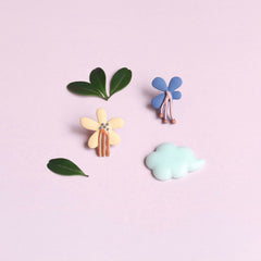 Pastel Enamel Flower Earrings