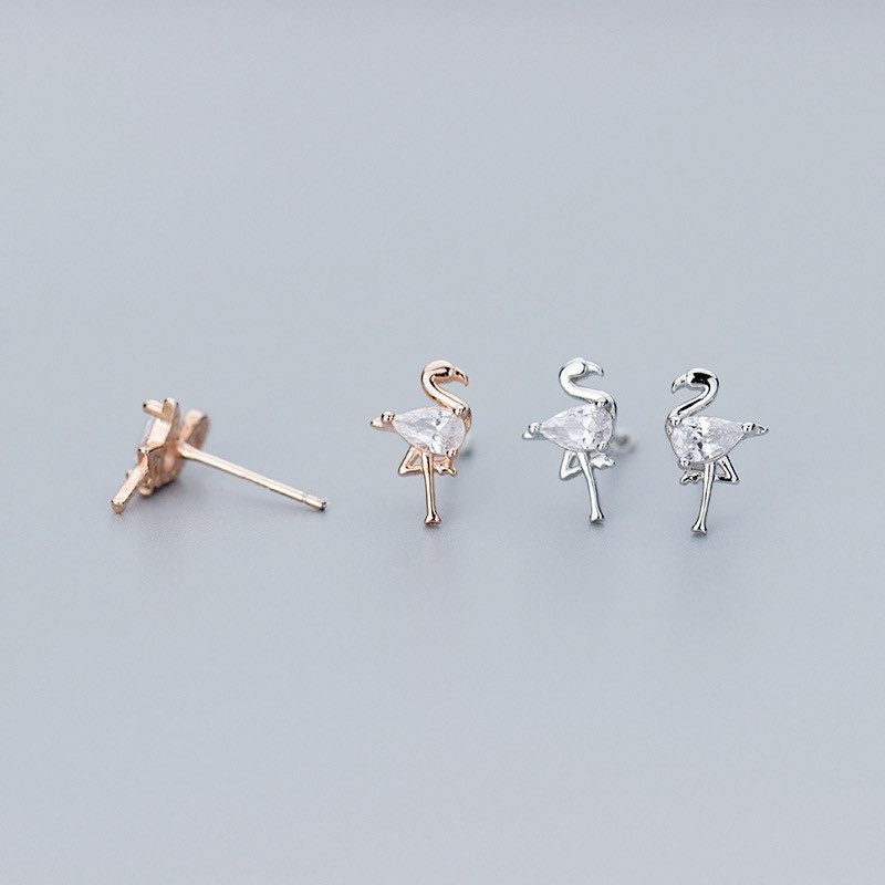 Crystal Flamingo Earrings