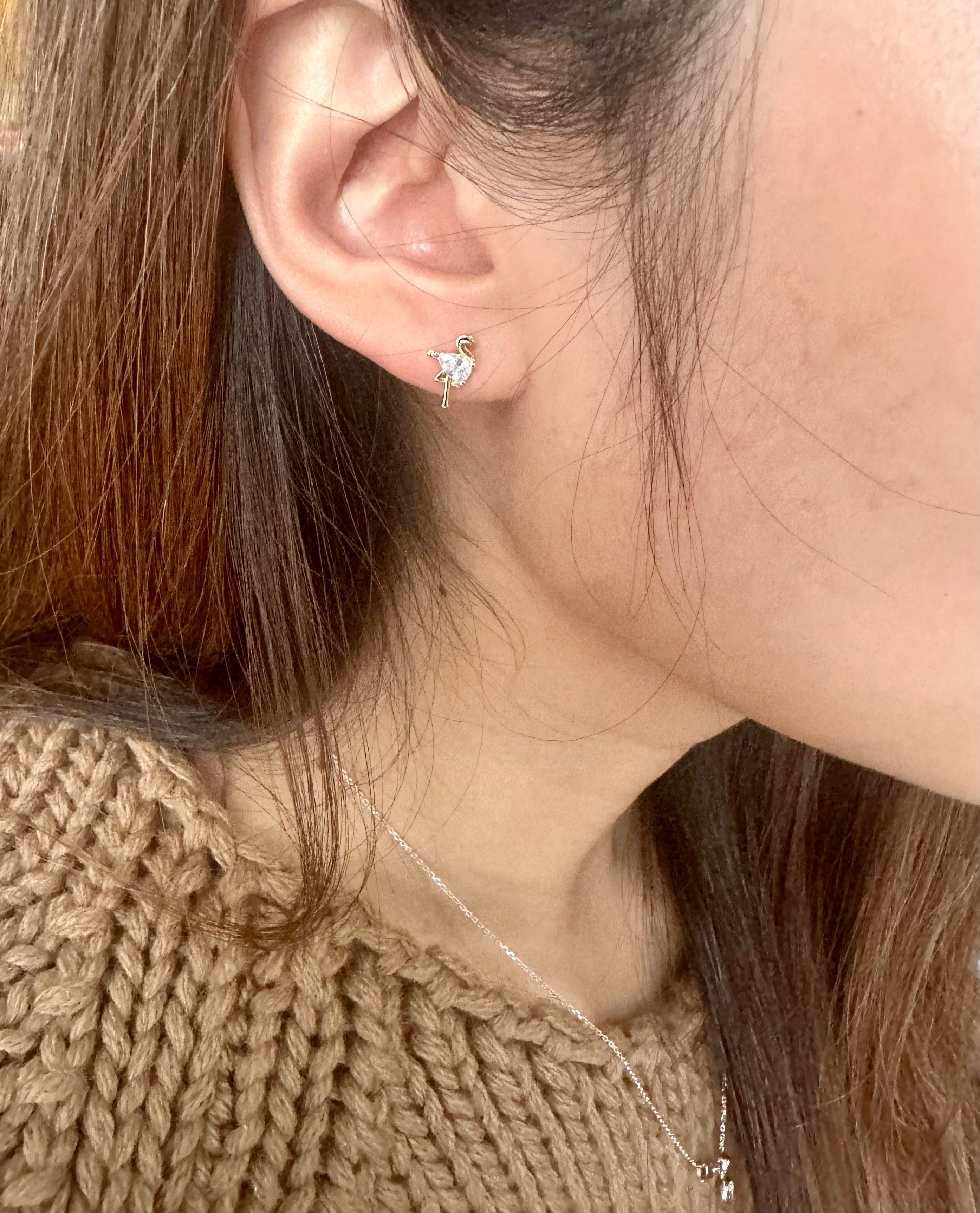 Crystal Flamingo Earrings