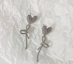 Heart Bow Tie Earrings