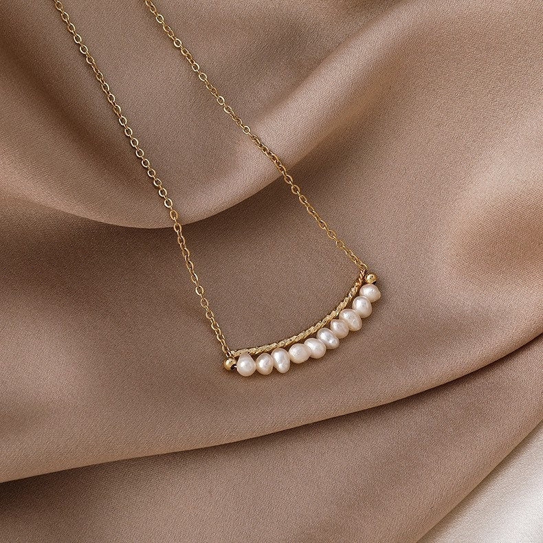 Gold Bar Freshwater Pearl Necklace