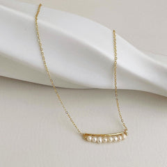 Gold Bar Freshwater Pearl Necklace