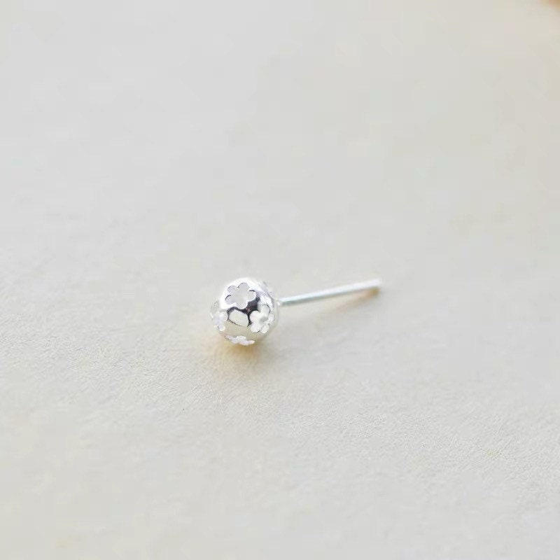 Cutout Floral Ball Earrings