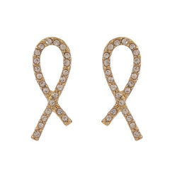 Crystal Ribbon Stud Earrings