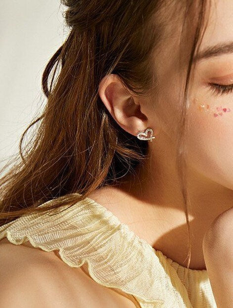Diamond Heart Studs