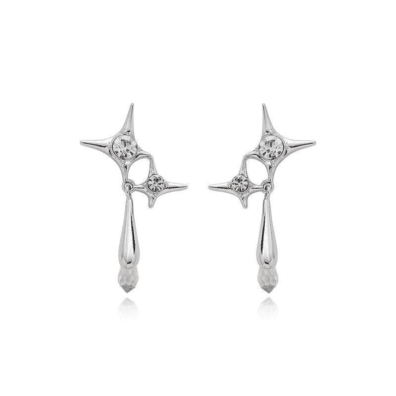 Diamond Starburst Dangle Earrings