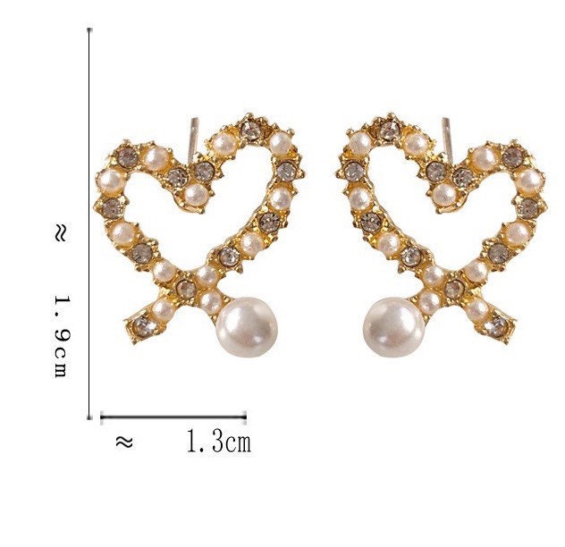 Diamond Heart Studs