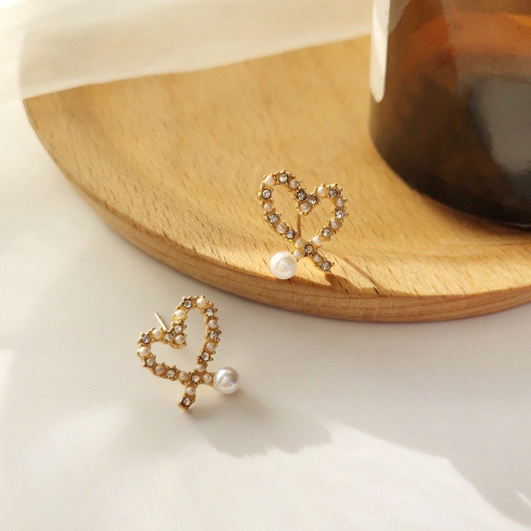 Diamond Heart Studs