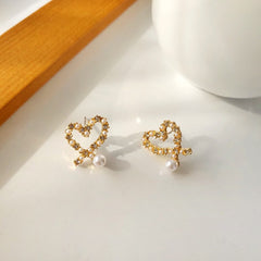 Diamond Heart Studs