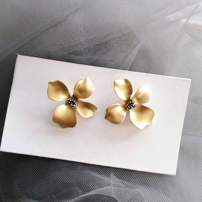 Gold Dogwood Earrings