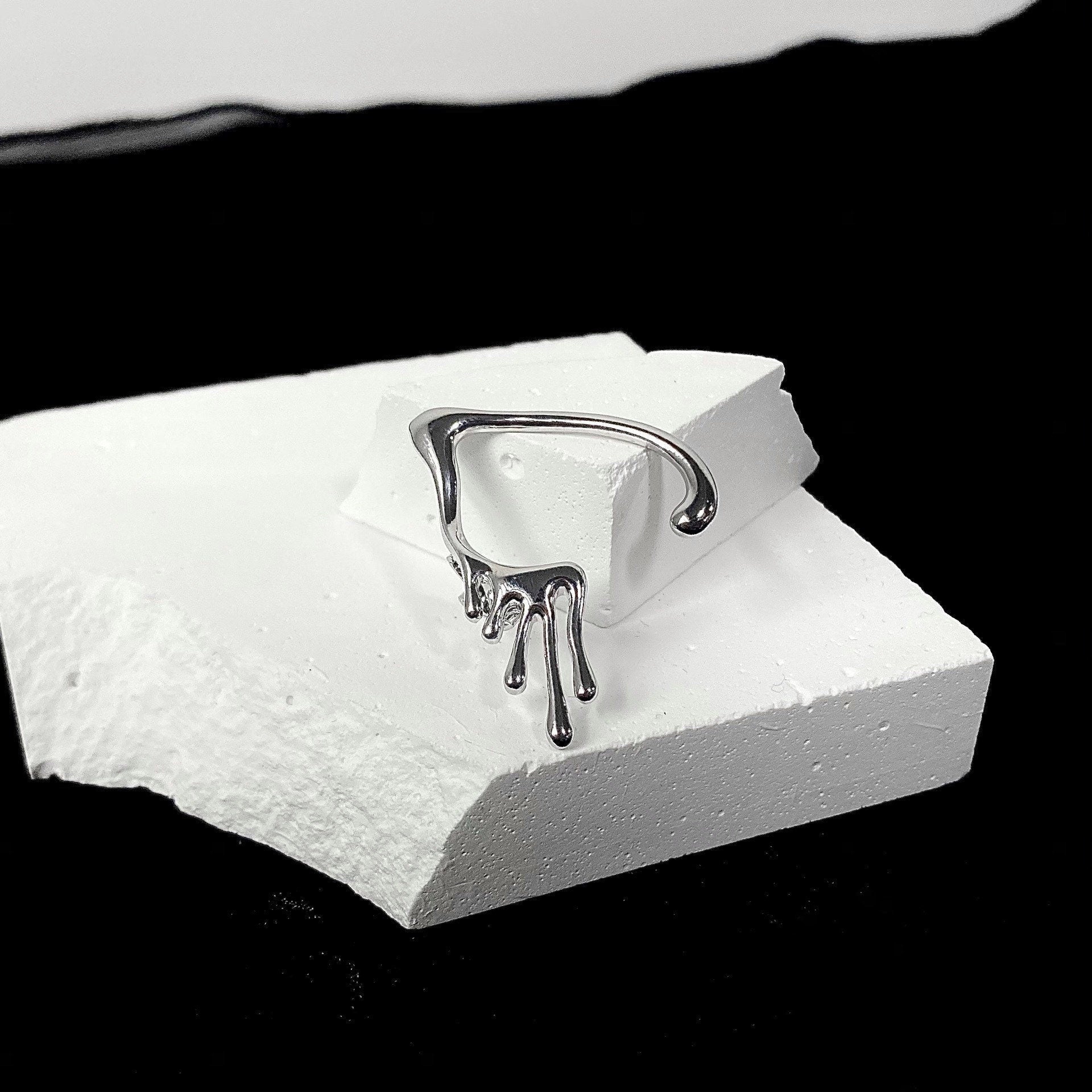 Dripping Metal Elf Ear Cuff