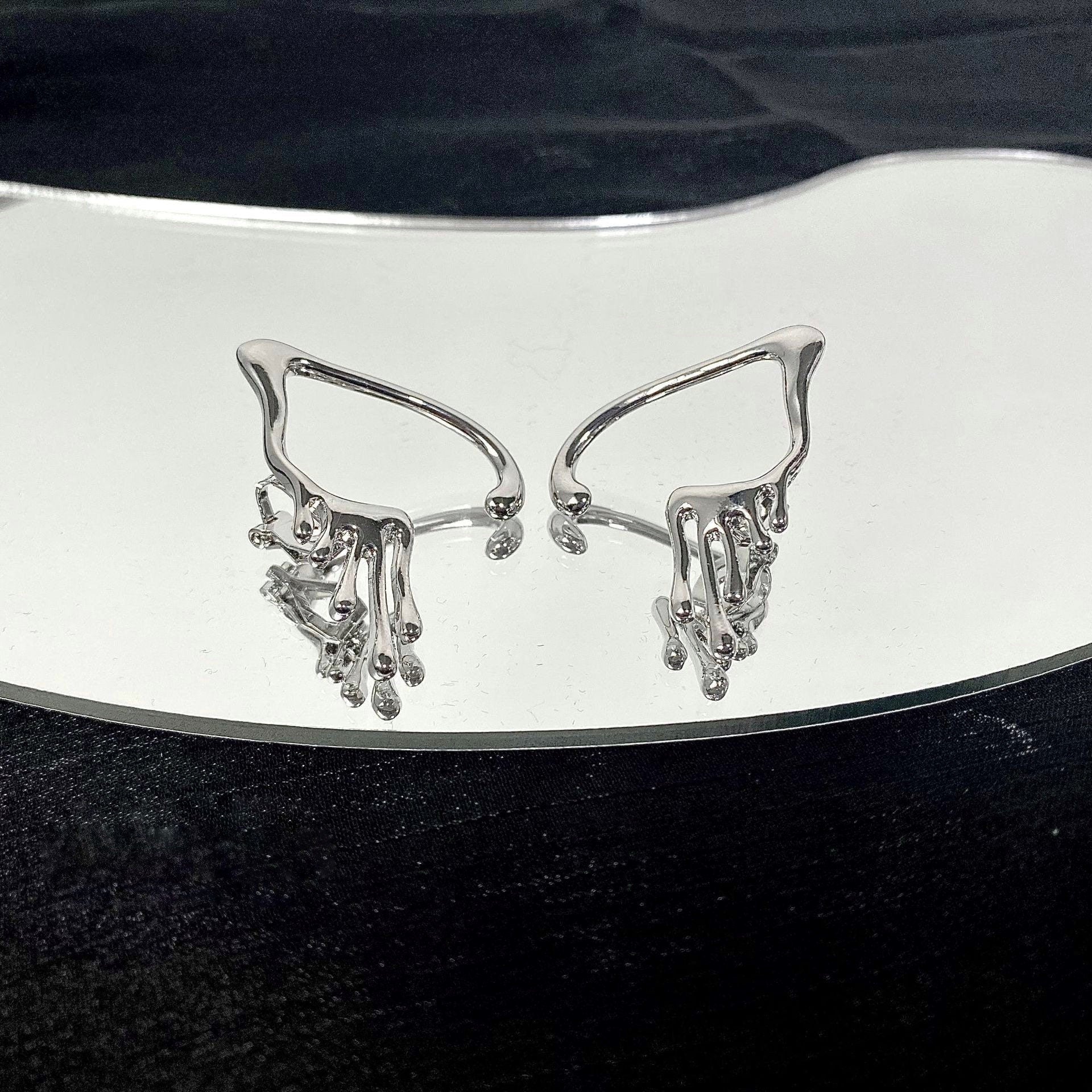Dripping Metal Elf Ear Cuff