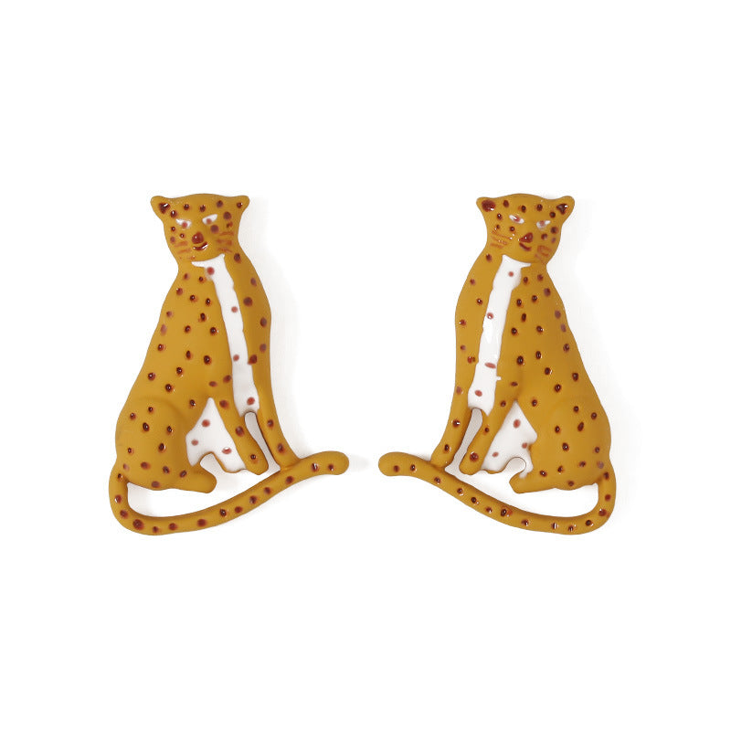 Enamel Cheetah Earrings