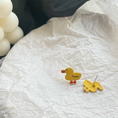 Enamel Duck Earrings