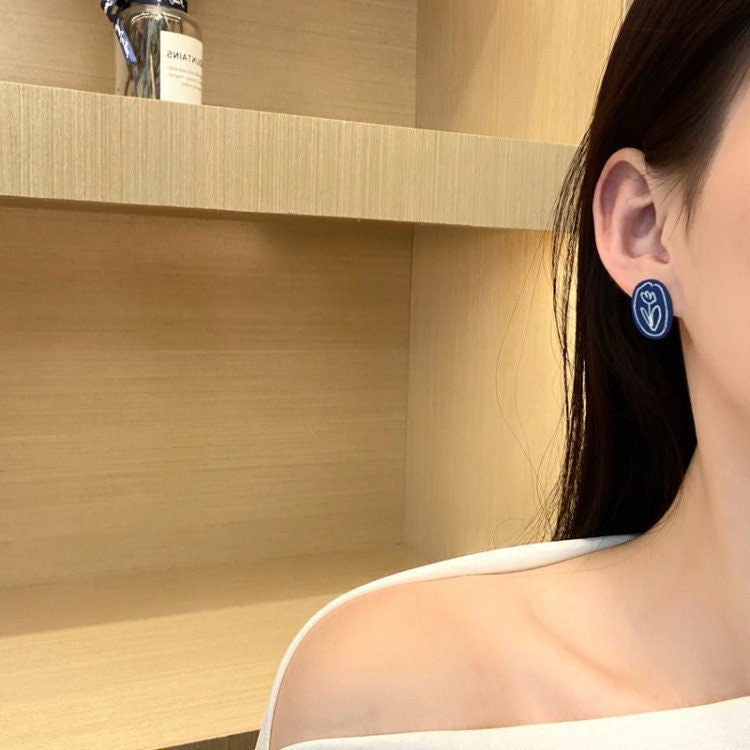 Enamel Flower Earrings