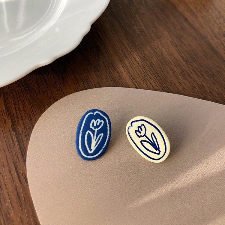 Enamel Flower Earrings