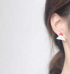 Enamel Mount Fuji earrings