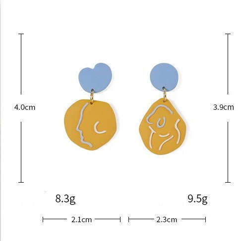 Mismatched Face Earrings