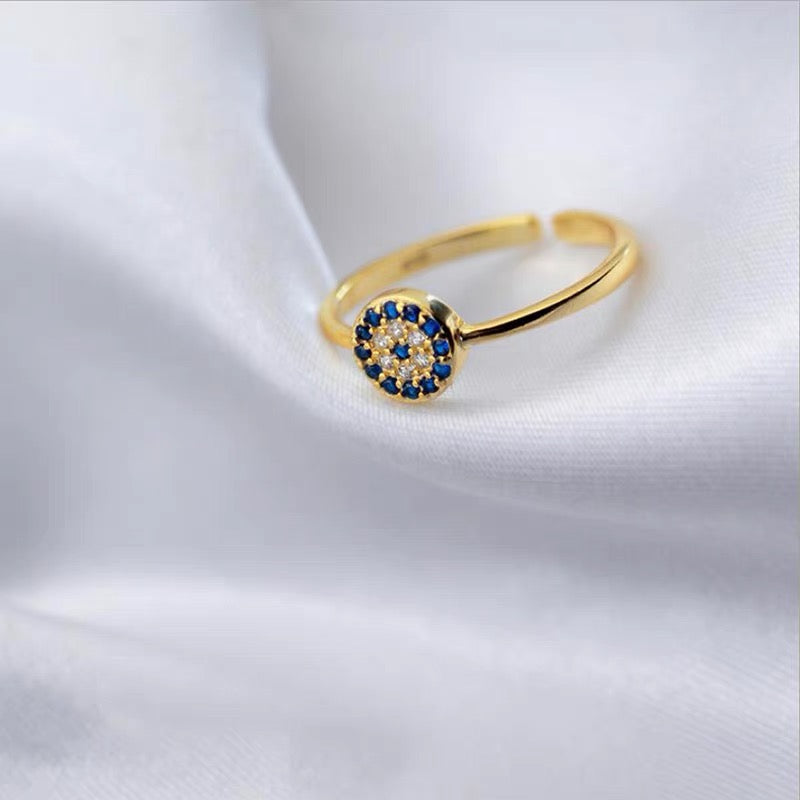 Evil eye earrings , Stud earrings, Sterling Silver, Cute, The third eye ring, The third eye earrings, Sapphire