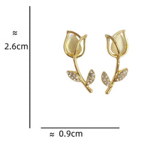 Cat¡¯s Eye Stone Tulip Earrings