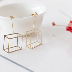 Geometric Cube Earrings