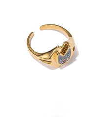 Cat Enamel Ring