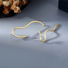 Curvilinear Spark Gold Studs