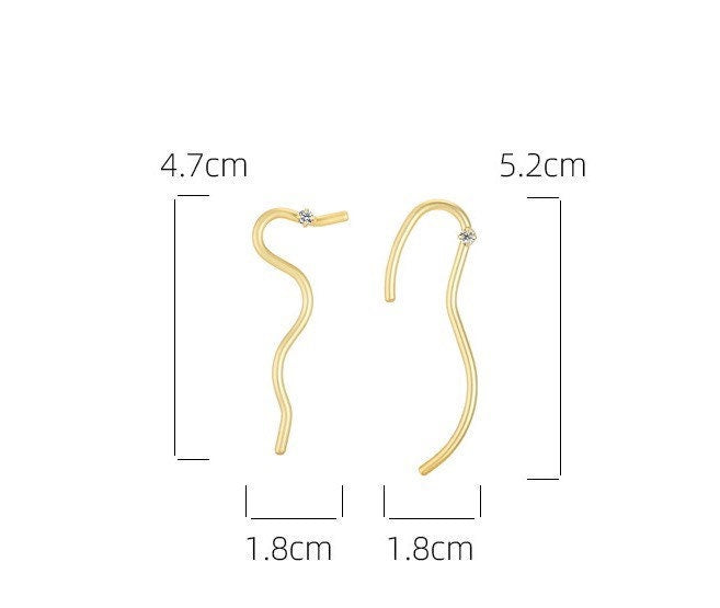 Curvilinear Spark Gold Studs