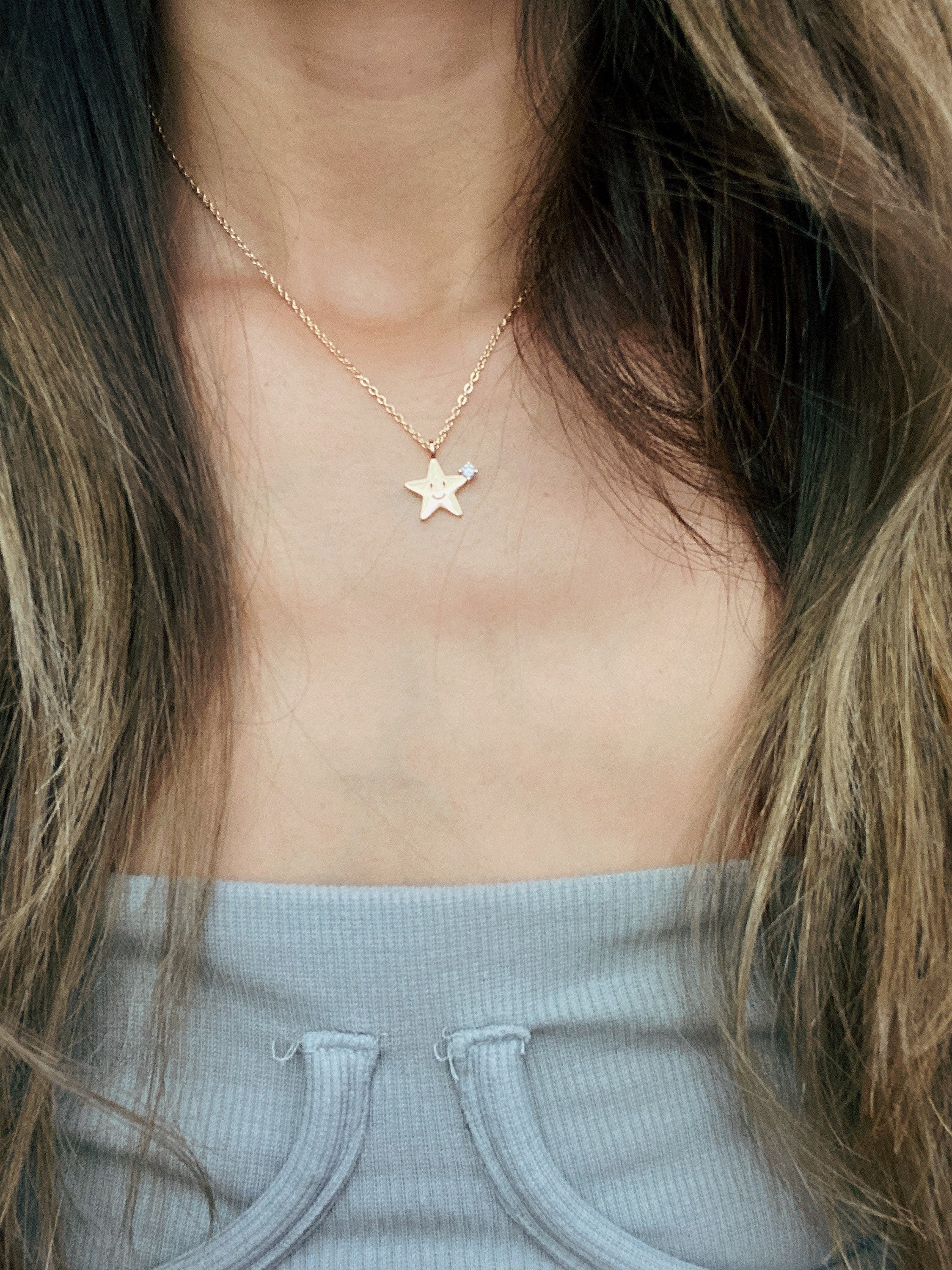 Gold Moon & Star Necklace