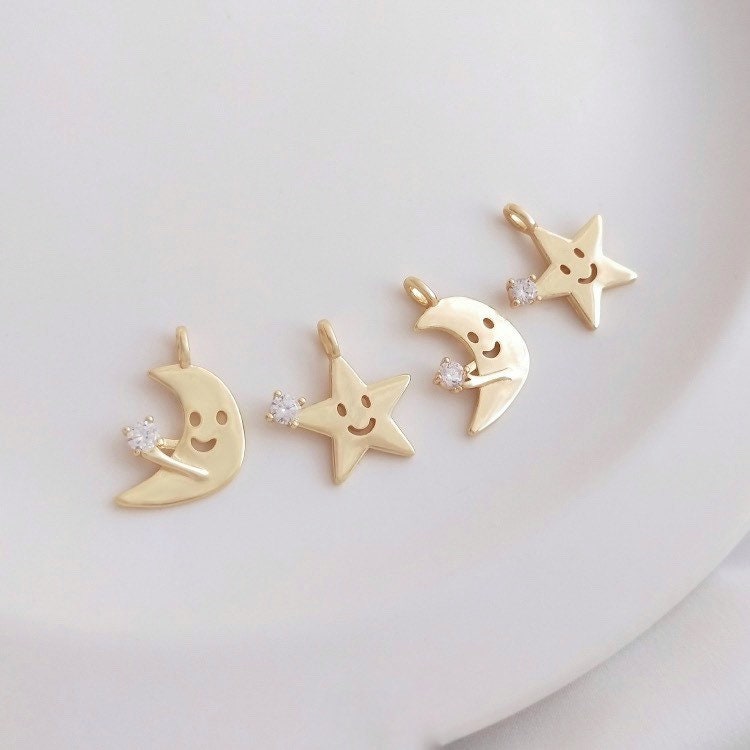Gold Moon & Star Necklace