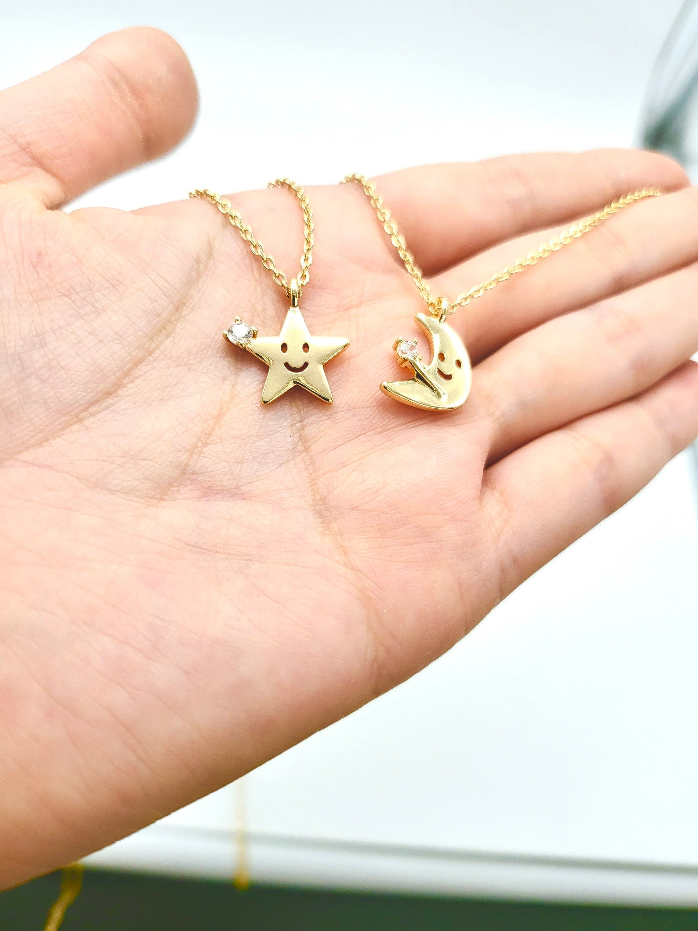 Gold Moon & Star Necklace