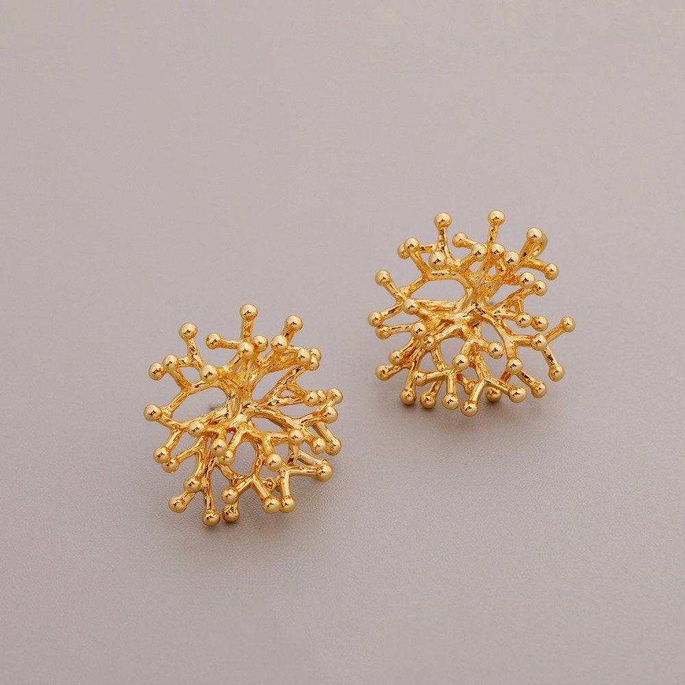 Gold Coral Earrings