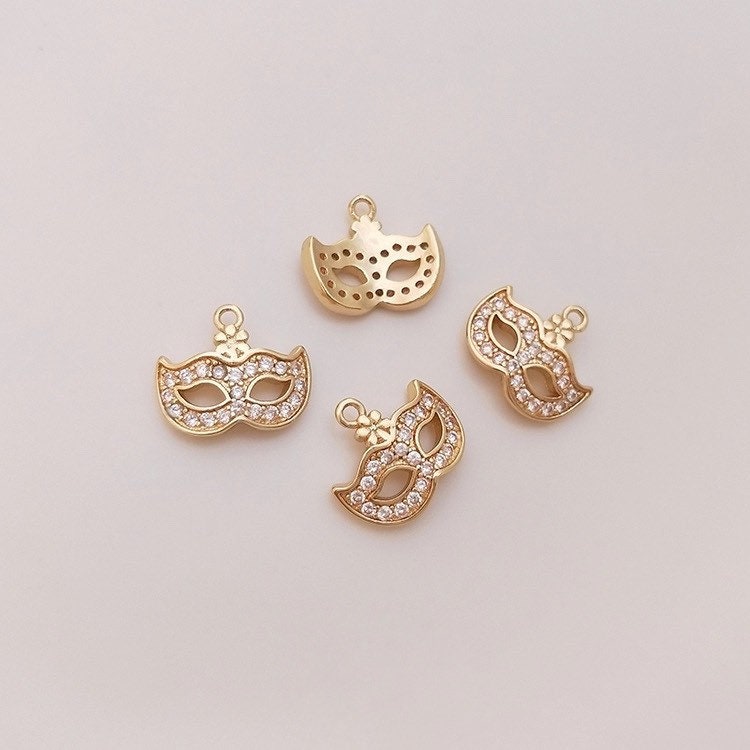 Gold Masquerade Necklace Mardi Gras Gold filled