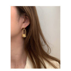 Gold Nest Drop Earrings