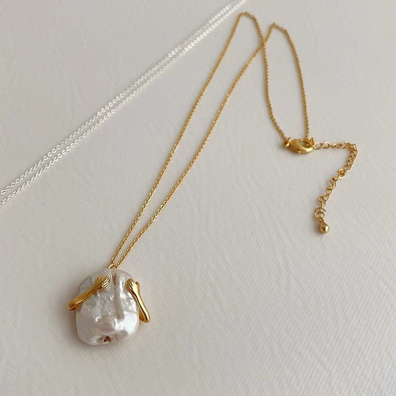 Large Pearl Embrace Necklace