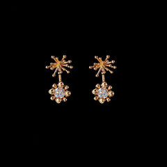 Gold Diamond Firework Earrings
