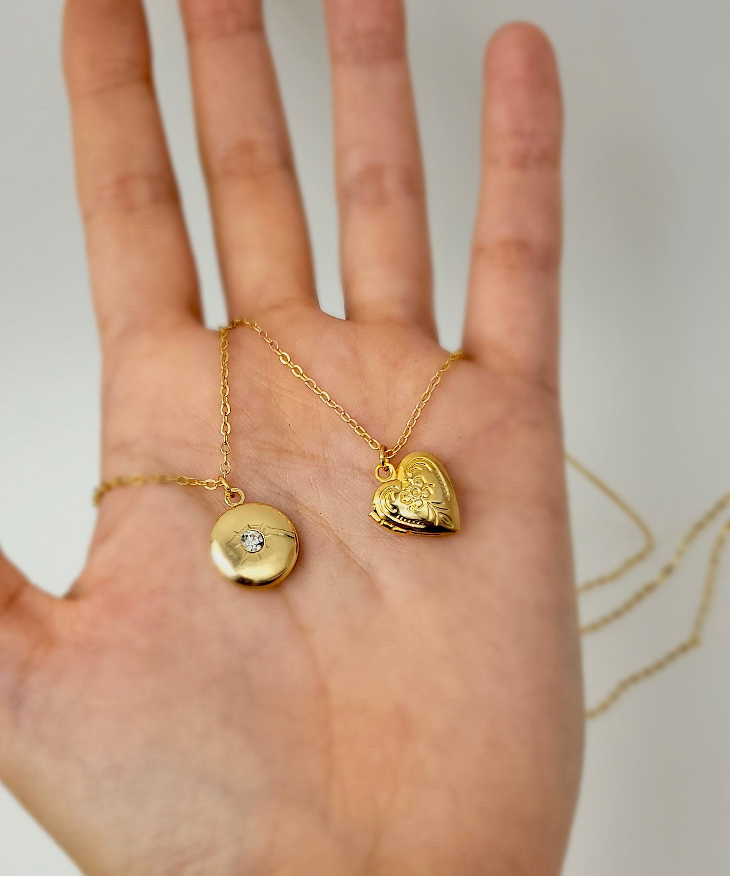 Starburst Heart Locket Necklace