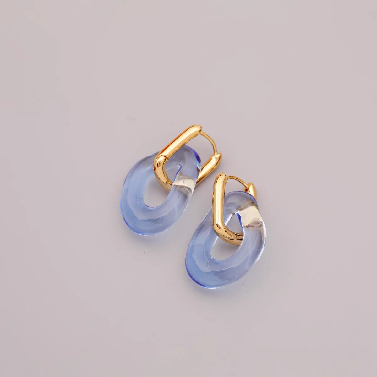 Handcrafted Whirl Glass Drop Earrings