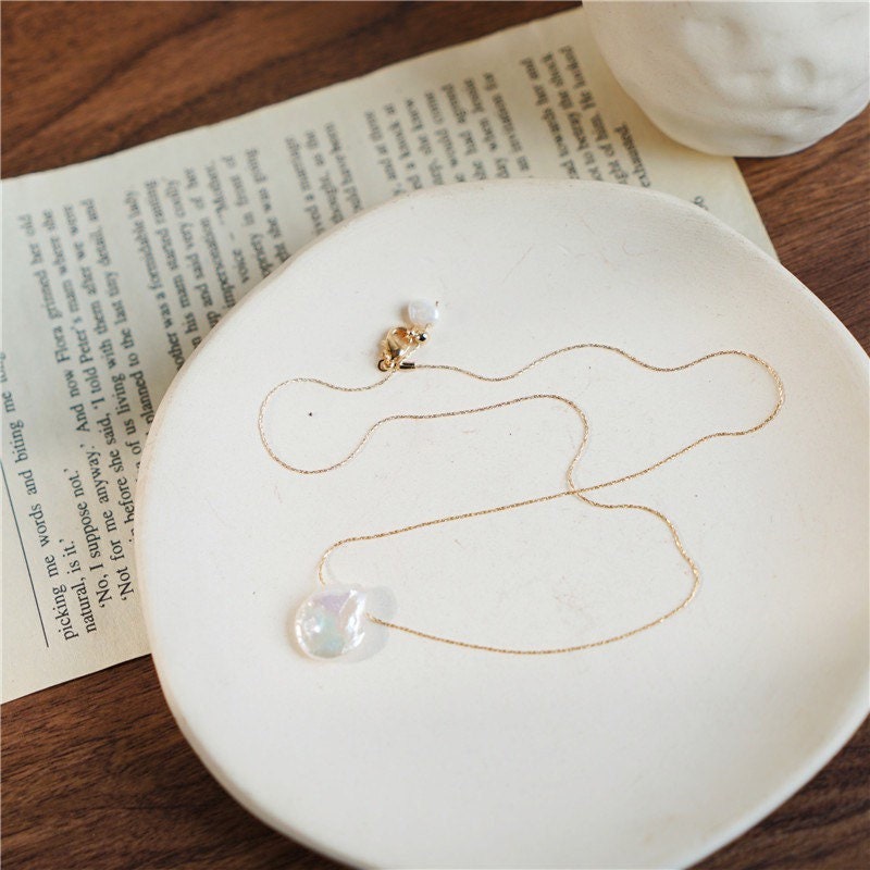 Gold Baroque Pearl Necklace