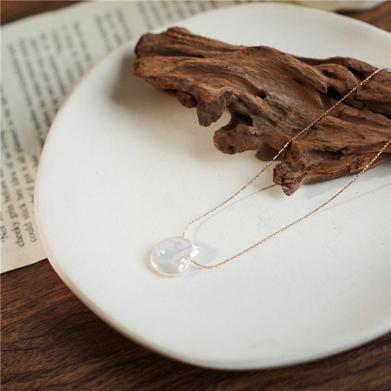 Gold Baroque Pearl Necklace