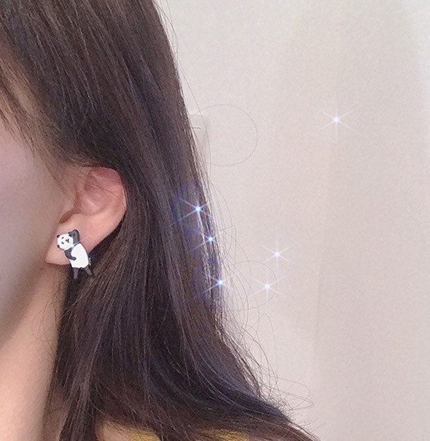 Lazy Panda Earrings