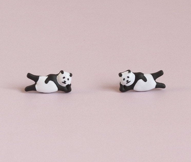 Lazy Panda Earrings