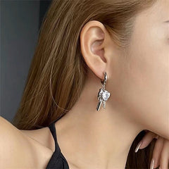 Lock & Key Earrings Dripping Metal Earrings